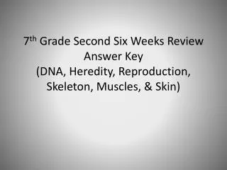 2 nd Six Week Test Review