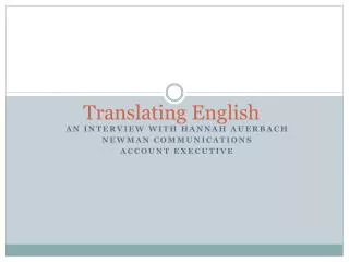 Translating English