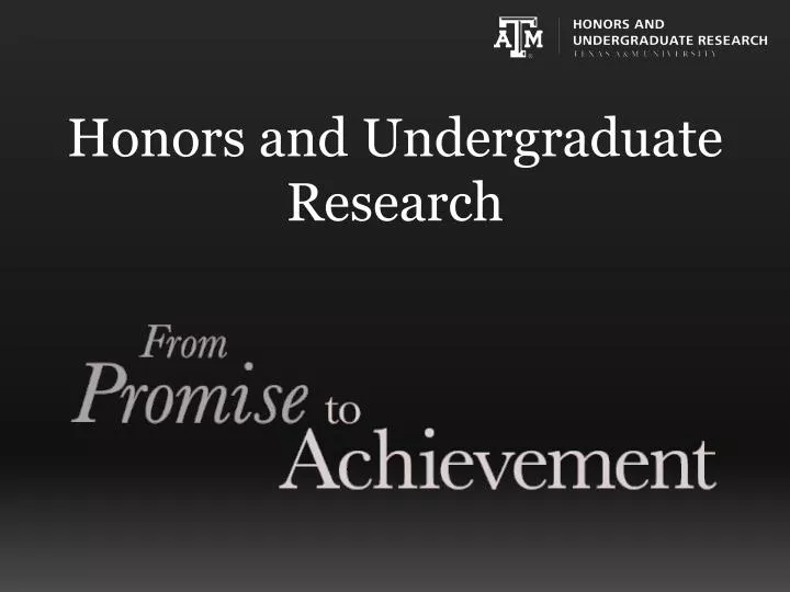 honors and undergraduate research