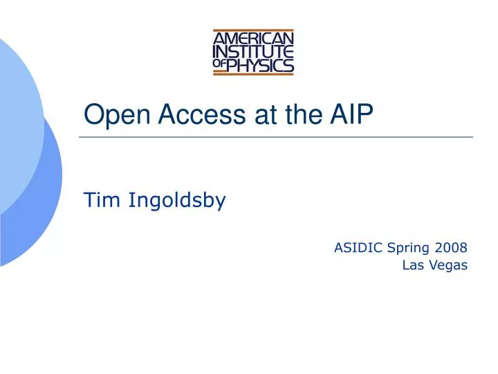 open access at the aip