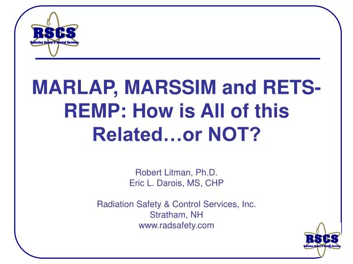 marlap marssim and rets remp how is all of this related or not