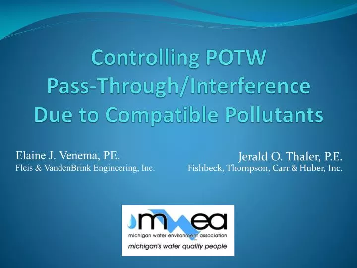 controlling potw pass through interference due to compatible pollutants