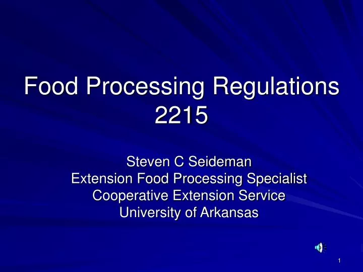 food processing regulations 2215
