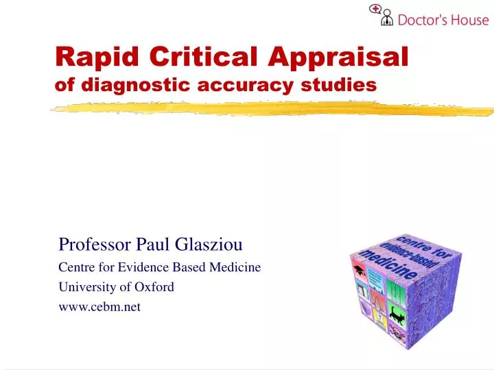 rapid critical appraisal of diagnostic accuracy studies