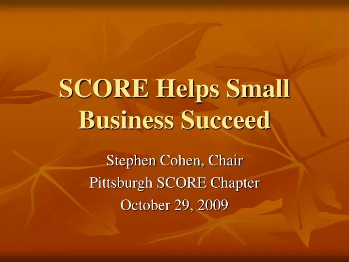 score helps small business succeed