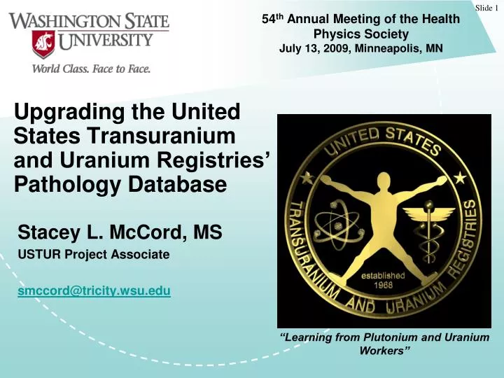 upgrading the united states transuranium and uranium registries pathology database