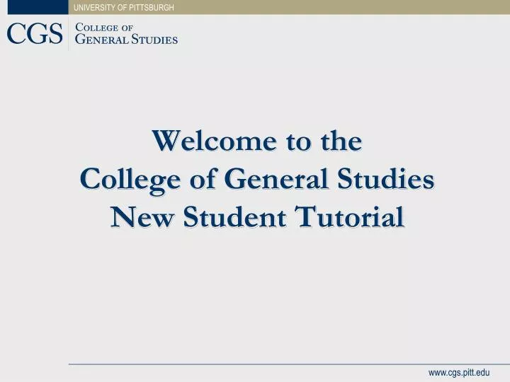 welcome to the college of general studies new student tutorial