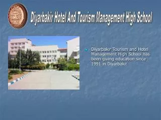 Diyarbakir Hotel And Tourism Management High School