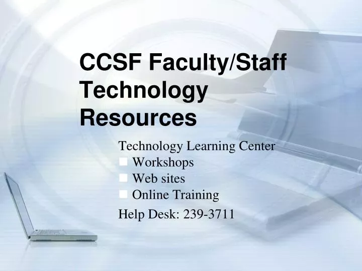 ccsf faculty staff technology resources