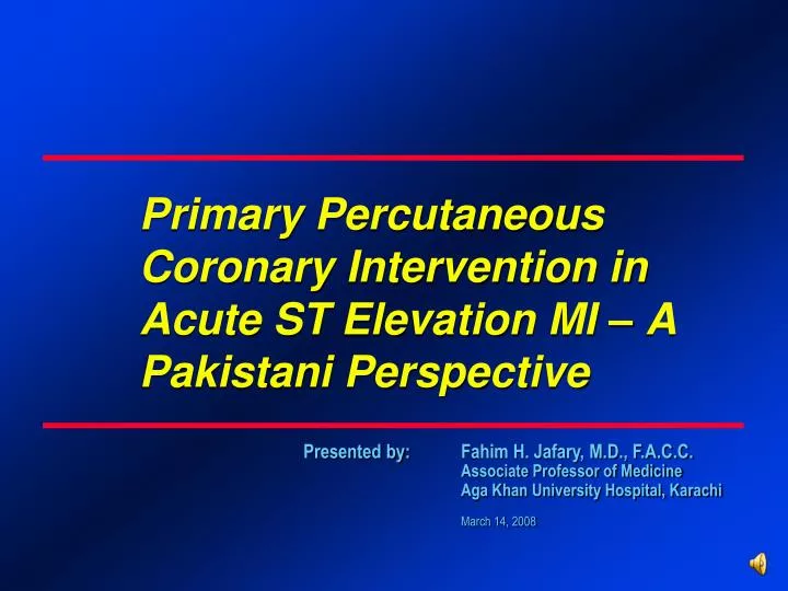 primary percutaneous coronary intervention in acute st elevation mi a pakistani perspective