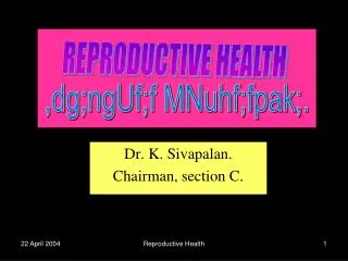 Dr. K. Sivapalan. Chairman, section C.