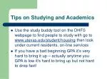 Tips on Studying and Academics - slide 1