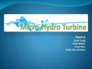 Micro-Hydro Turbine