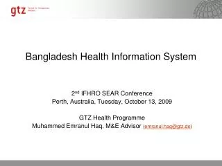 Bangladesh Health Information System