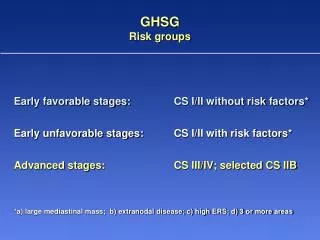 GHSG Risk groups