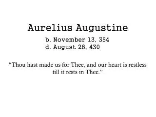 Aurelius Augustine