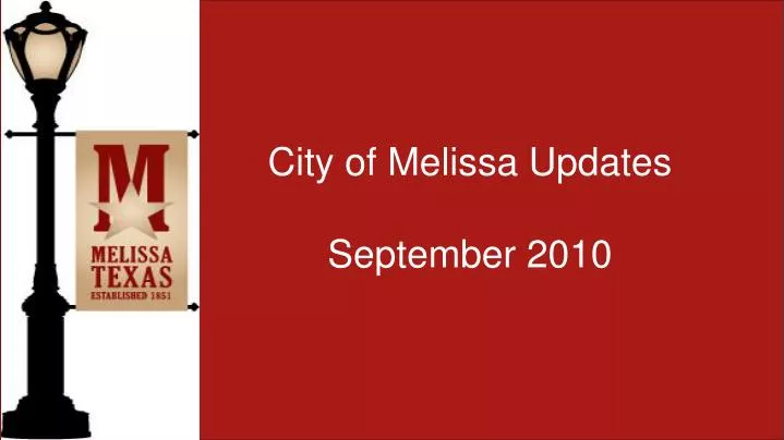 city of melissa updates september 2010