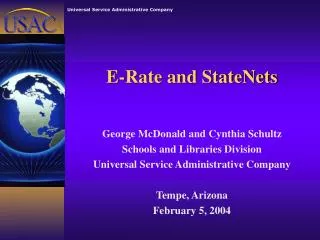 E-Rate and StateNets