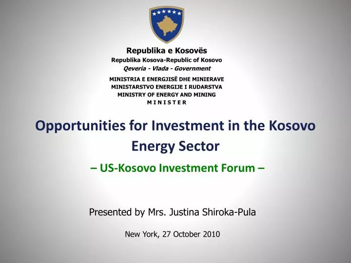 opportunities for investment in the kosovo energy sector us kosovo investment forum