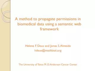 A method to propagate permissions in biomedical data using a semantic web framework