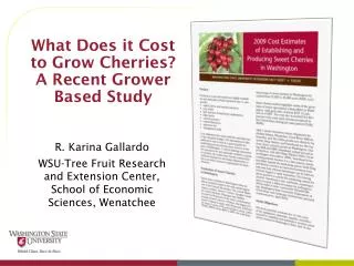 What Does it Cost to Grow Cherries? A Recent Grower Based Study