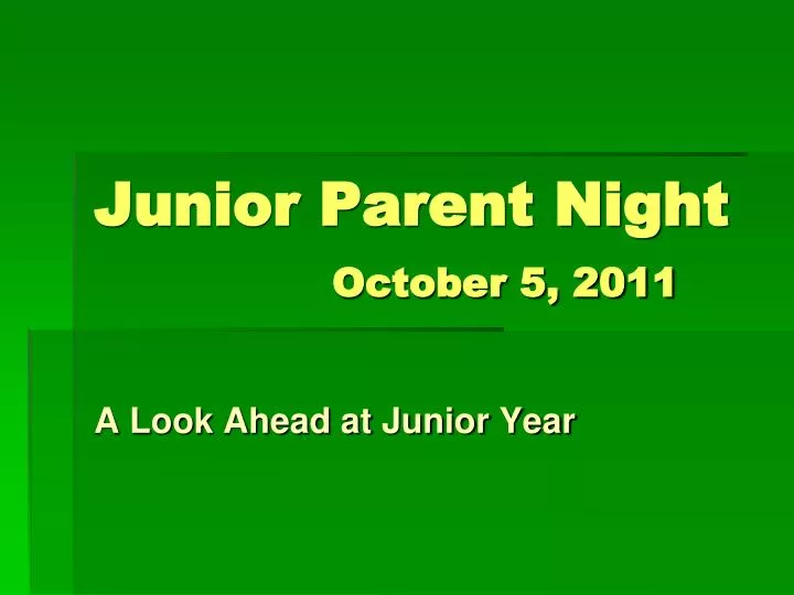 junior parent night october 5 2011