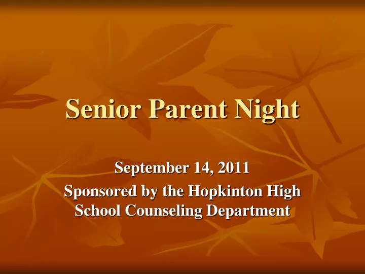 senior parent night