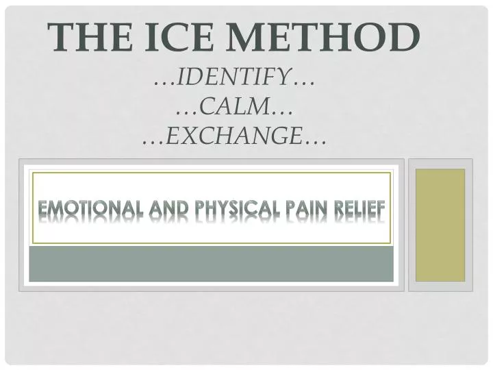 the ice method identify calm exchange