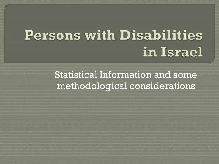persons with disabilities in israel