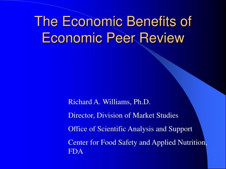 the economic benefits of economic peer review