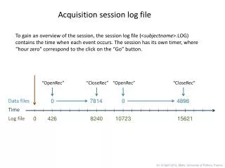 Acquisition session log file