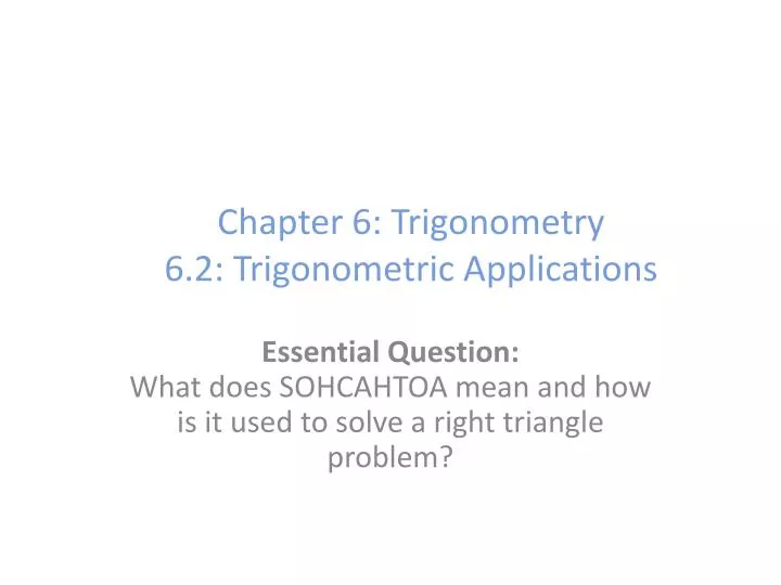 chapter 6 trigonometry 6 2 trigonometric applications