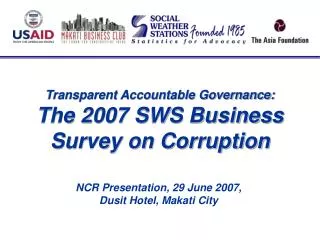 SWS Surveys of Enterprises on Corruption 2000-2007