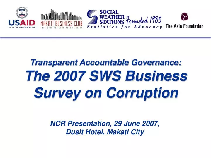 sws surveys of enterprises on corruption 2000 2007
