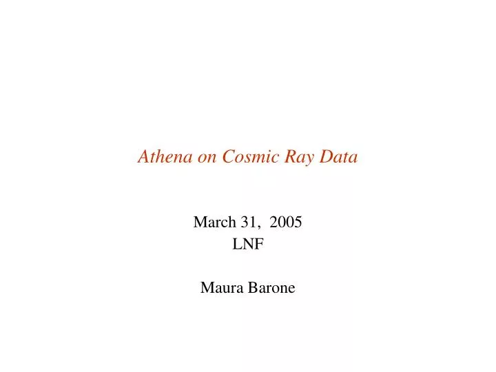 athena on cosmic ray data