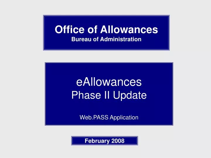 office of allowances bureau of administration