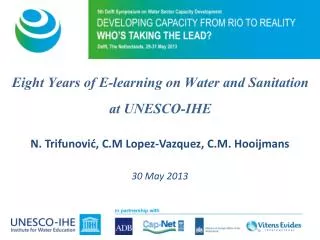 Eight Years of E-learning on Water and Sanitation at UNESCO-IHE