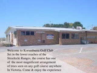 Welcome to Korumburra Golf Club Set in the lower reaches of the