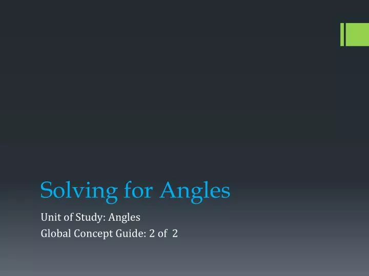 solving for angles