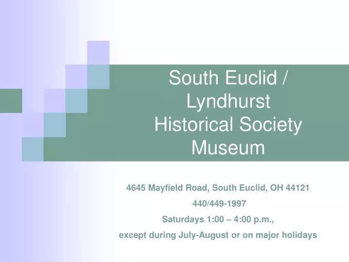 south euclid lyndhurst historical society museum