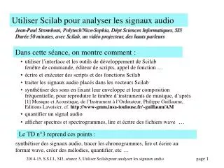 utiliser scilab pour analyser les signaux audio