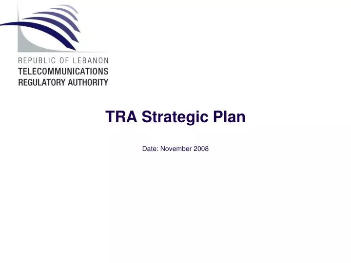 tra strategic plan date november 2008