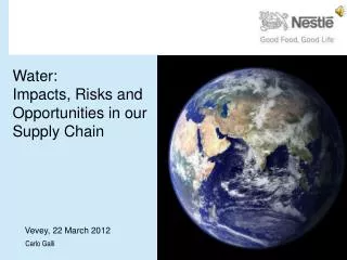 Water: Impacts, Risks and Opportunities in our Supply Chain