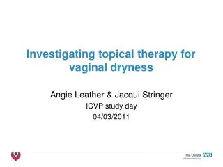 Investigating topical therapy for vaginal dryness