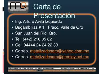 carta de presentaci n
