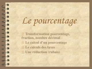 le pourcentage