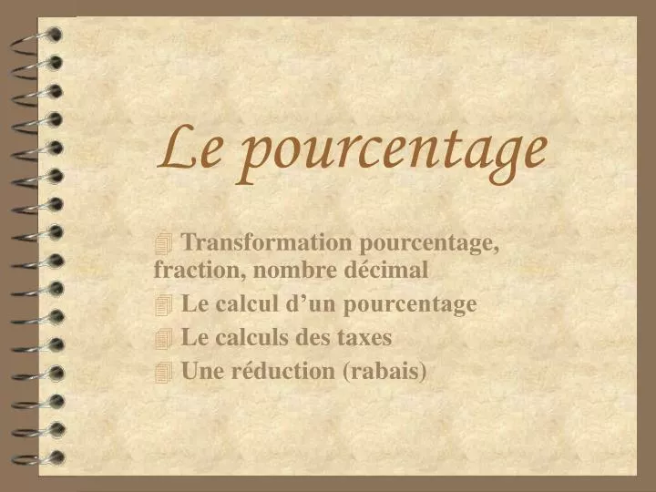 le pourcentage