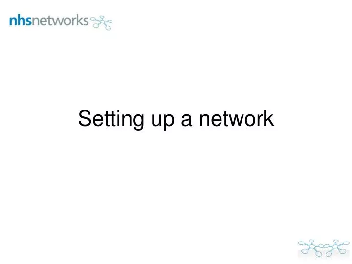 setting up a network