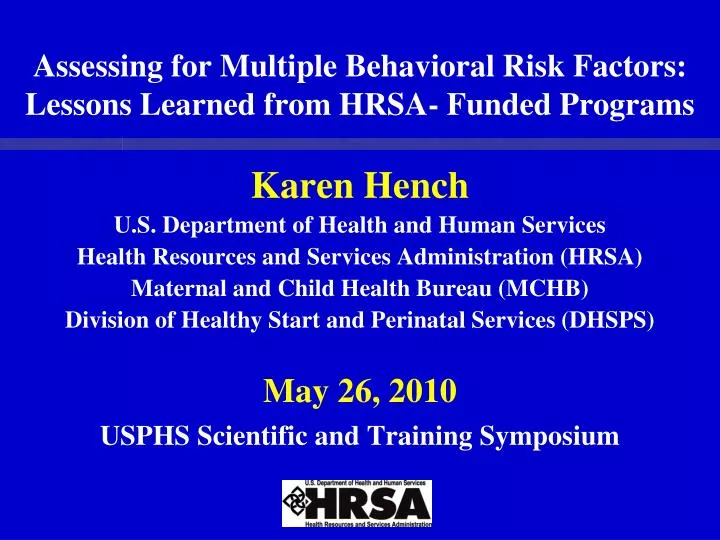 assessing for multiple behavioral risk factors lessons learned from hrsa funded programs