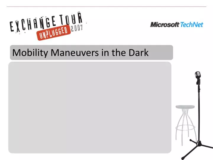 mobility maneuvers in the dark